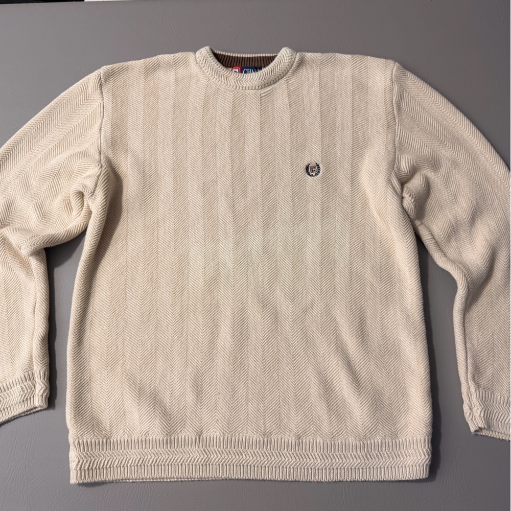 Chaps Men's Ivory Crewneck Sweater Size‎ L